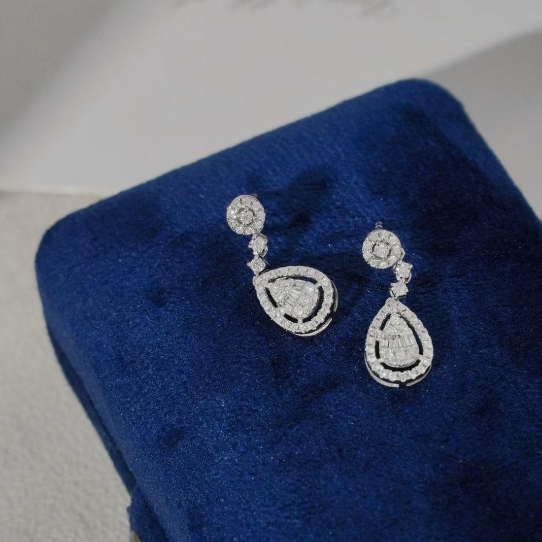 14k Gold 0.80 Ct Natural H Diamond Earrings - 6