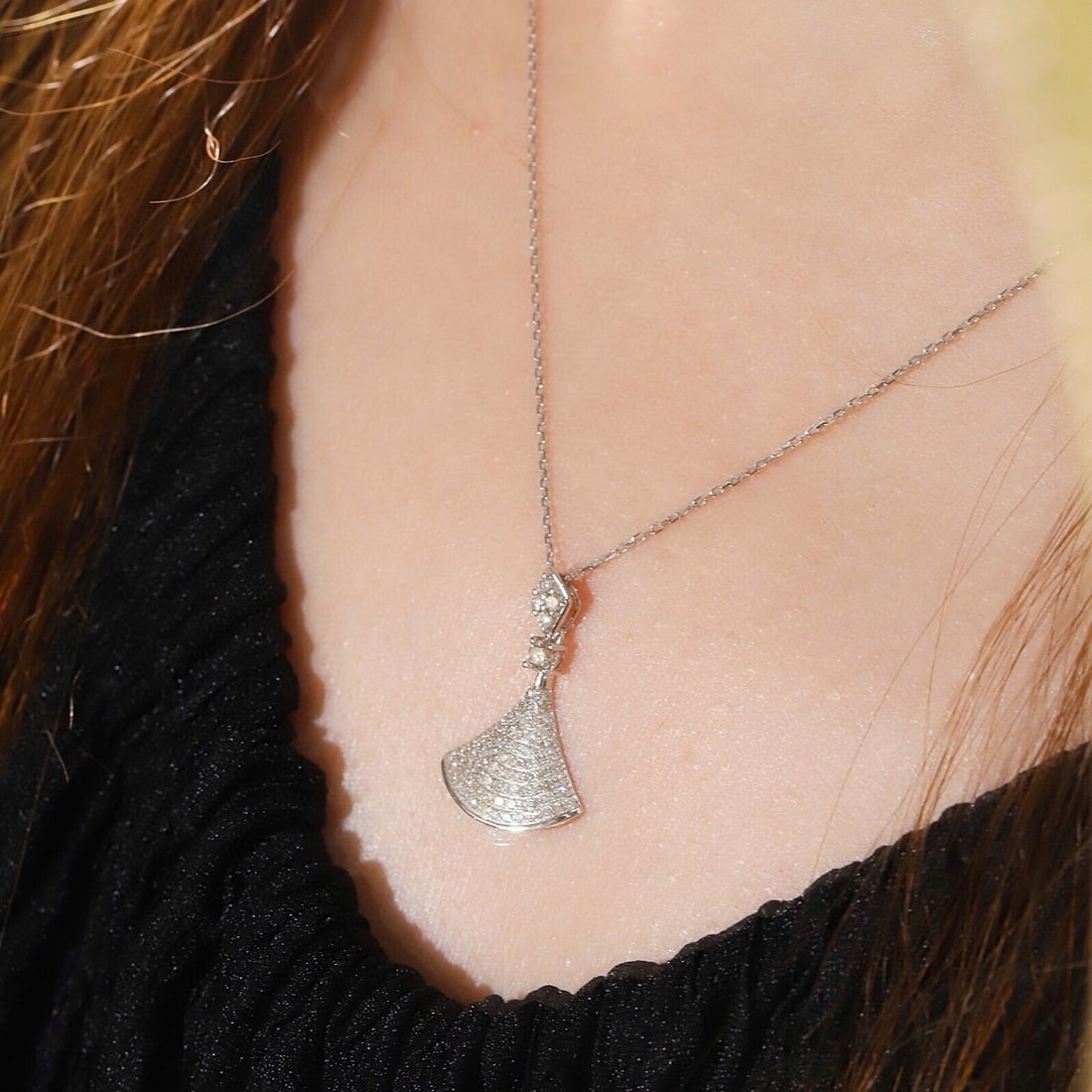 14K GOLD 0.65 CTW NATURAL H DIAMOND NECKLACE - 8