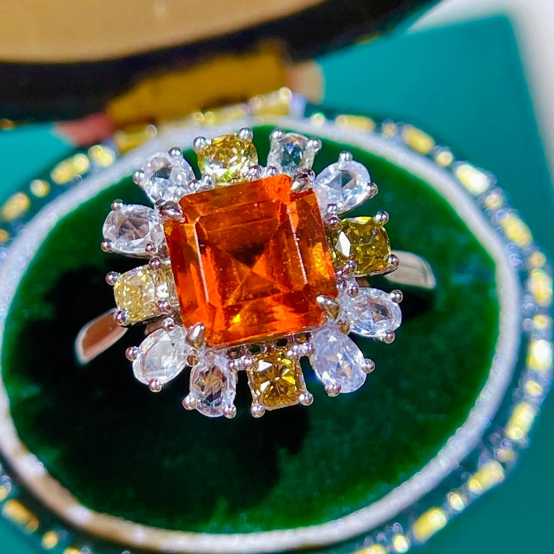 14k Gold 2.45 Ct Natural Spessartine Ring - 5