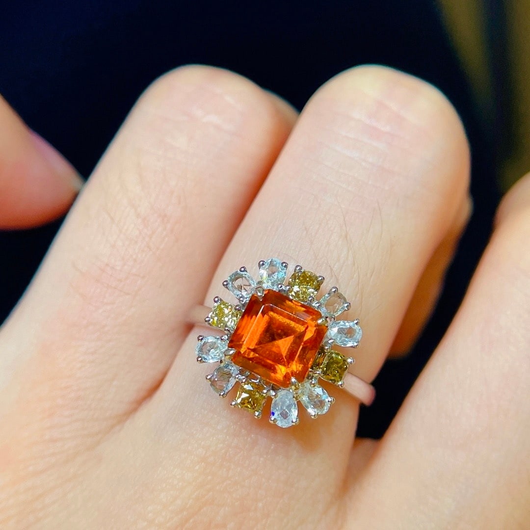 14k Gold 2.45 Ct Natural Spessartine Ring - 6