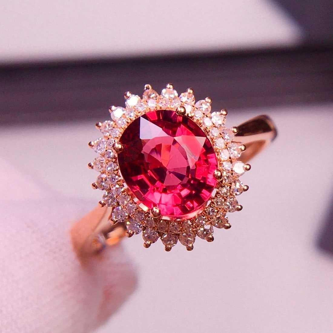 14k Gold 1.6 Ct Natural Tourmaline & Diamond Ring - 8