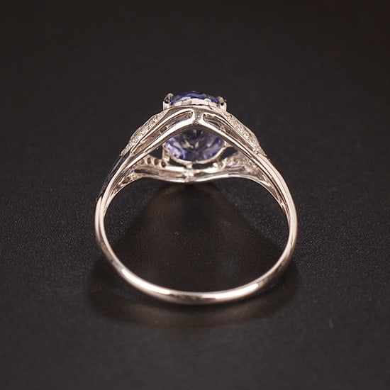 14k Gold 1.4 Ct Natural Tanzanite & Diamond Ring - 4