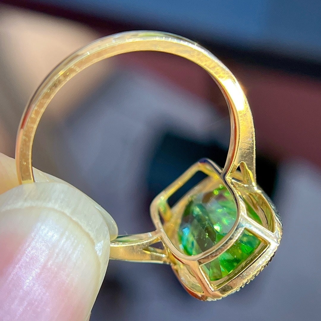 14k Gold 3.41 Ct Natural Tourmaline & Diamond Ring - 5