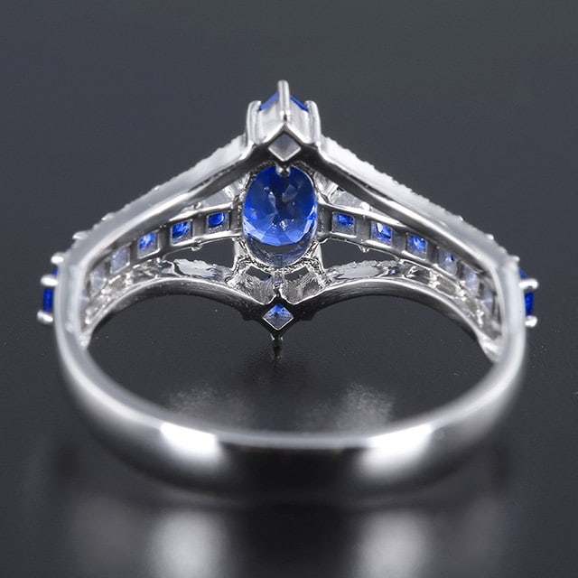 14k Gold 1.17 Ctw Natural Sapphire & Diamond Ring - 4