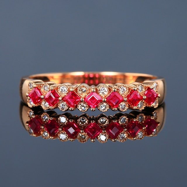 14k Gold 0.44 Ctw Natural Ruby & Diamond Ring (1 of 6)