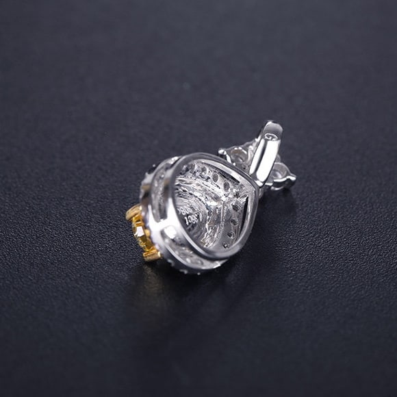 14k Gold 0.67 Ctw Natural Yellow Diamond & Diamond Pendant( Without Chain ) - 4