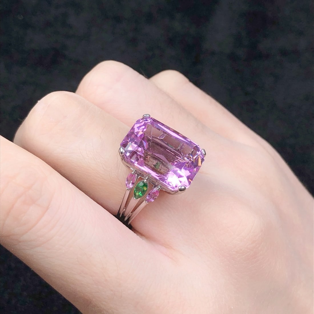 14k Gold 18.56 Ctw Natural Kunzite & Coloured Gemstone Ring - 2