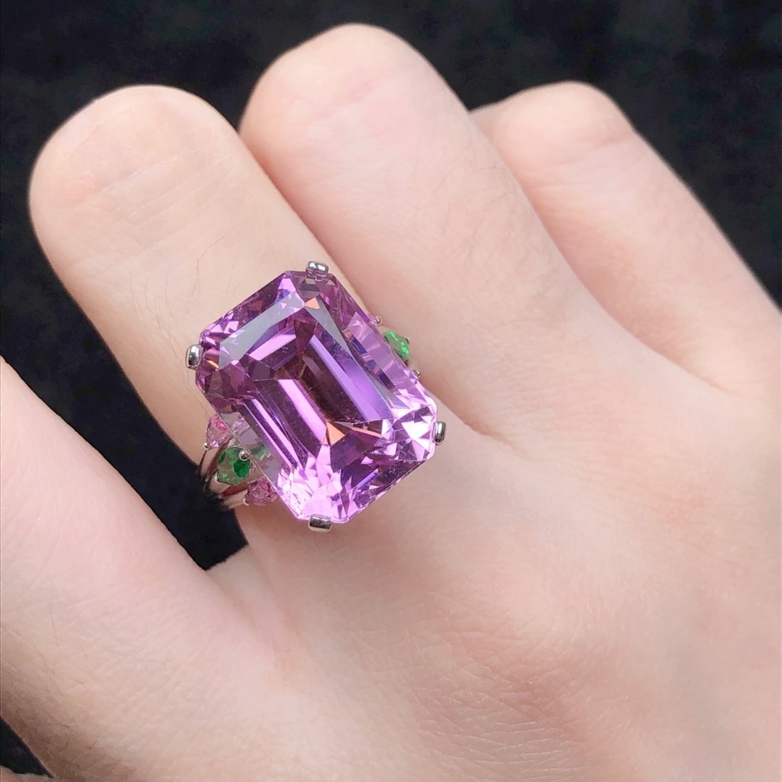 14k Gold 18.56 Ctw Natural Kunzite & Coloured Gemstone Ring - 3