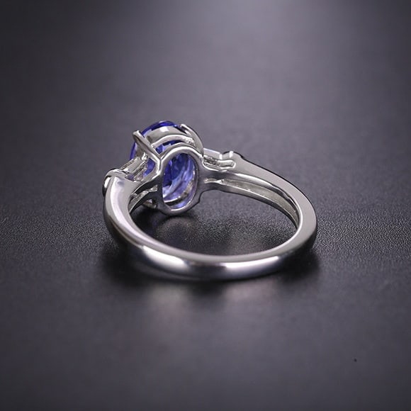 14k Gold 1.51 Ctw Natural Tanzanite & Diamond Ring - 4