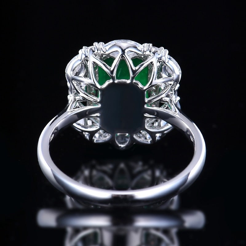 14k Gold 3.70 Ctw Vivid Green Natural Emerald & Sapphire Ring - 5