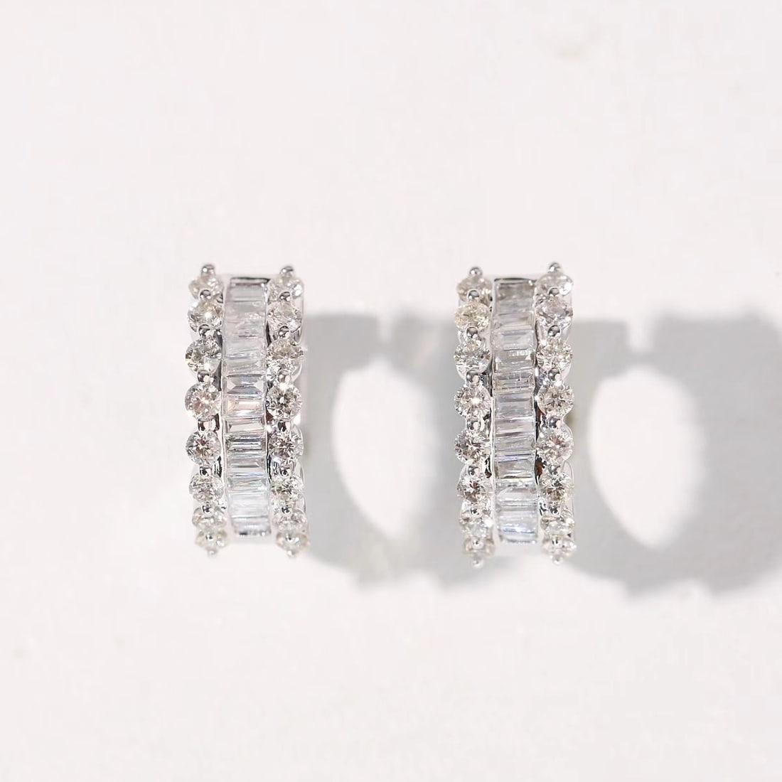 14k Gold 1 Ct Natural H Diamond Earrings - 2