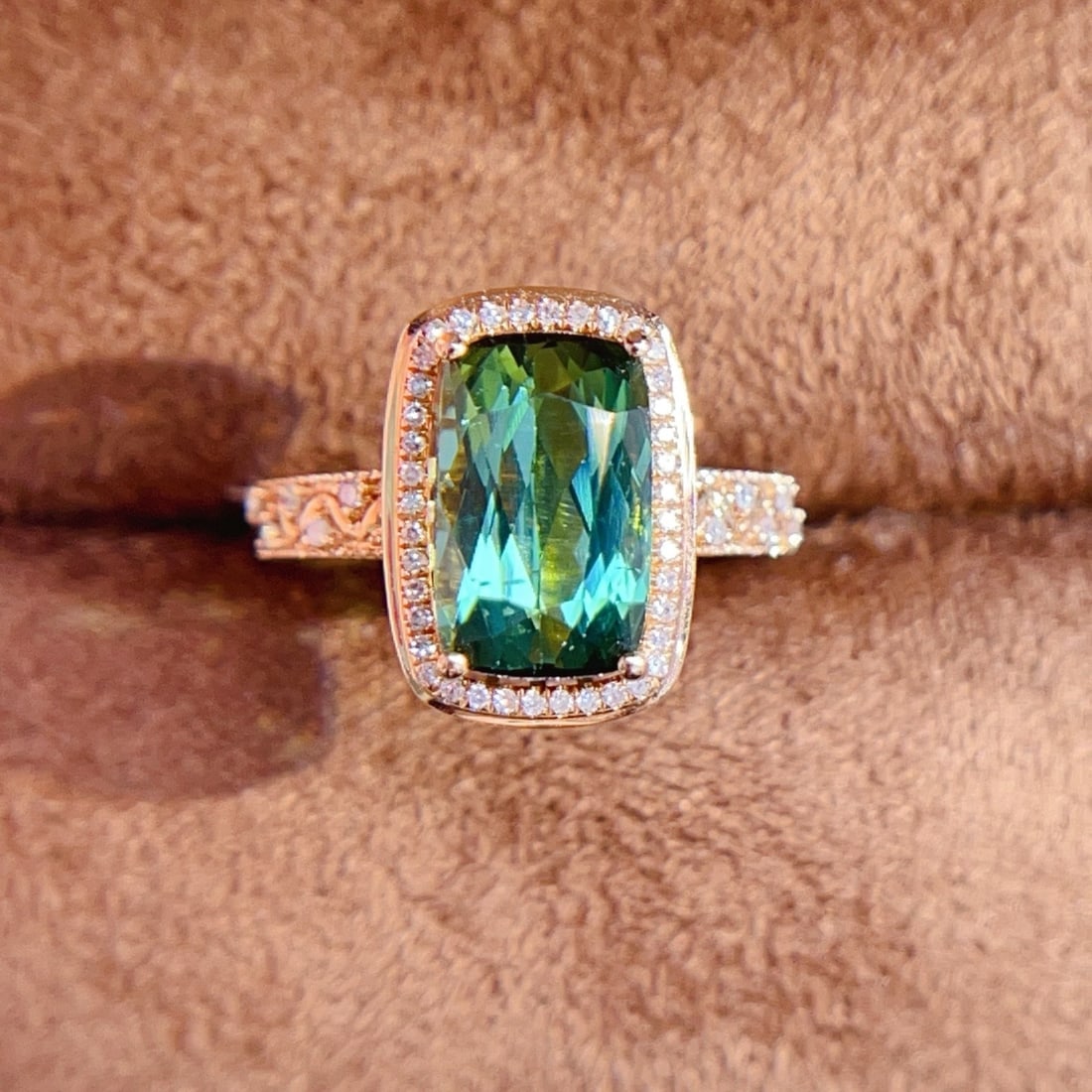 14k Gold 3.07 Ctw Natural Tourmaline & Diamond Ring - 2
