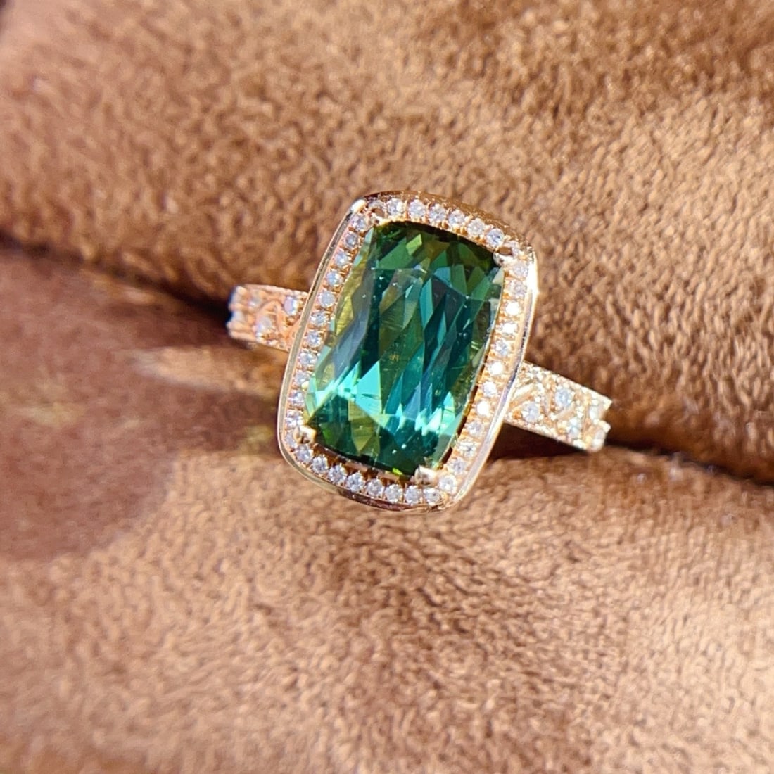 14k Gold 3.07 Ctw Natural Tourmaline & Diamond Ring - 3
