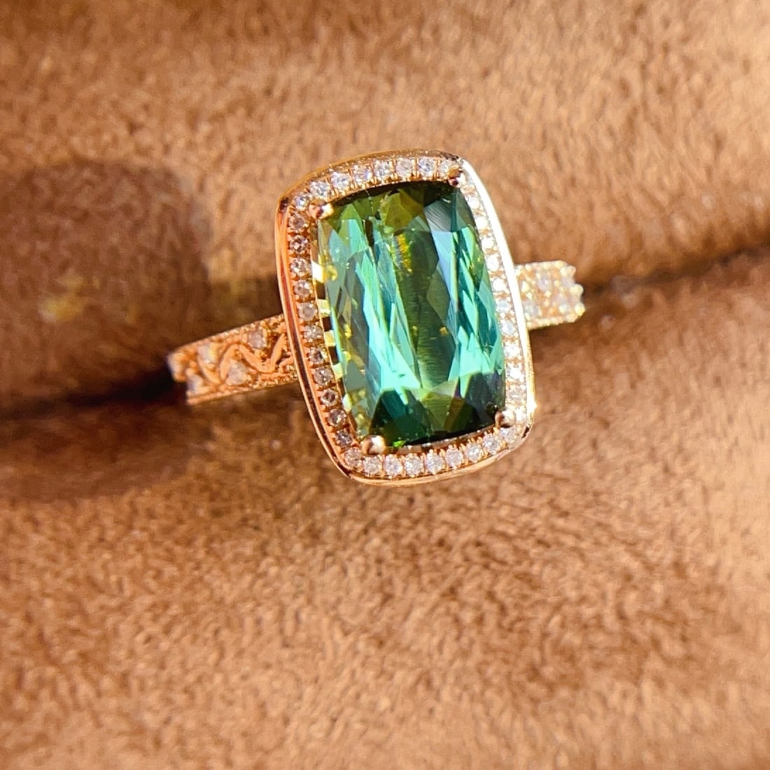 14k Gold 3.07 Ctw Natural Tourmaline & Diamond Ring - 4