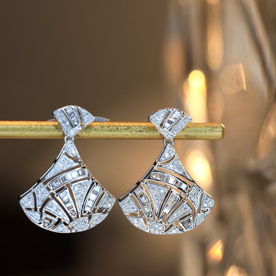 14k Gold 0.8 Ct Natural H Diamond Earrings - 2