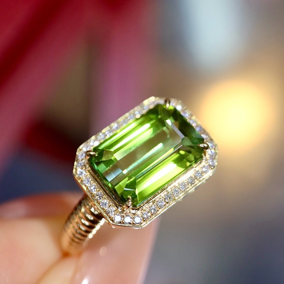 14k Gold 3.47 Ctw Natural Tourmaline & Diamond Ring - 4