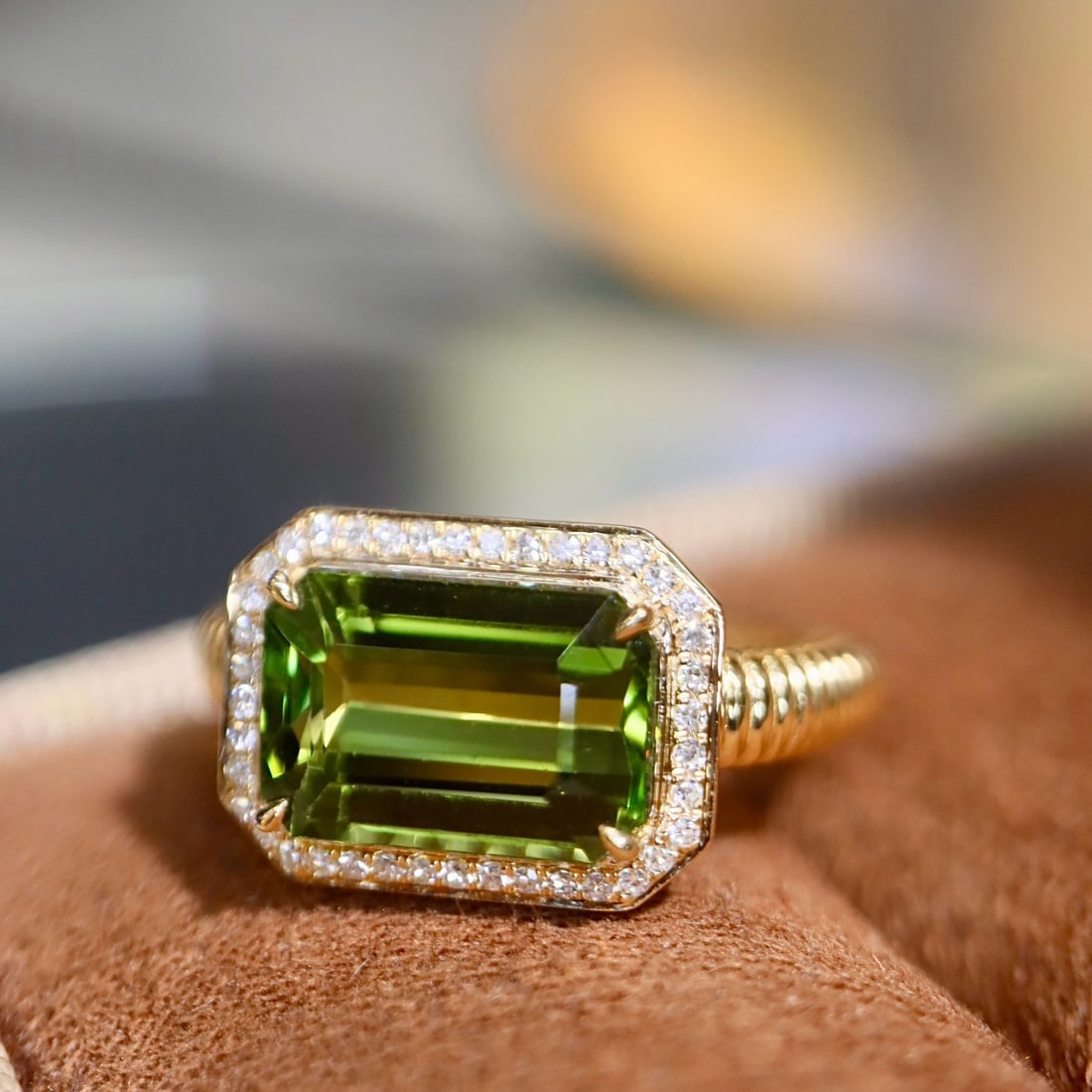 14k Gold 3.47 Ctw Natural Tourmaline & Diamond Ring - 7