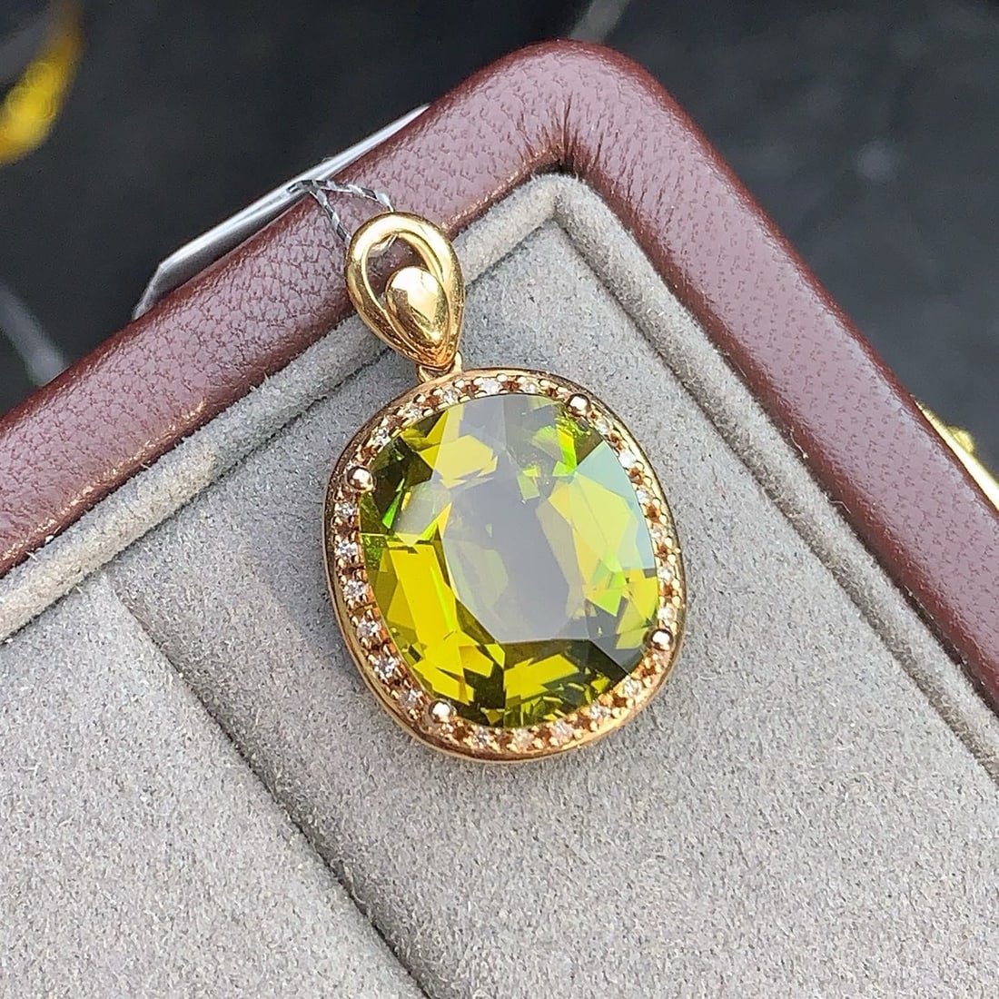 14k Gold 8.43 Ctw Natural Tourmaline & Diamond Pendant( Without Chain ) - 3