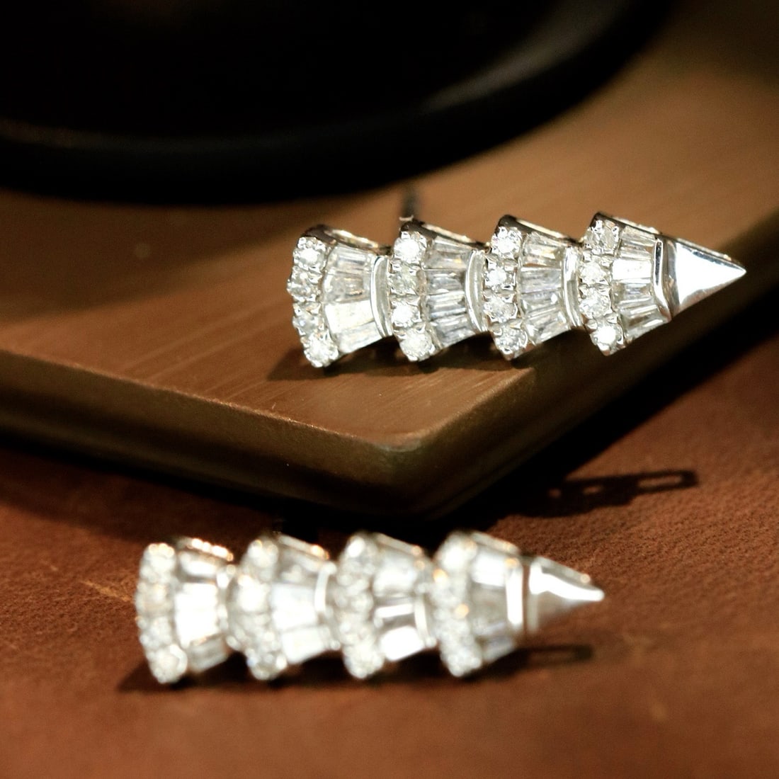 14k Gold 0.36 Ct Natural H Diamond Earrings - 2