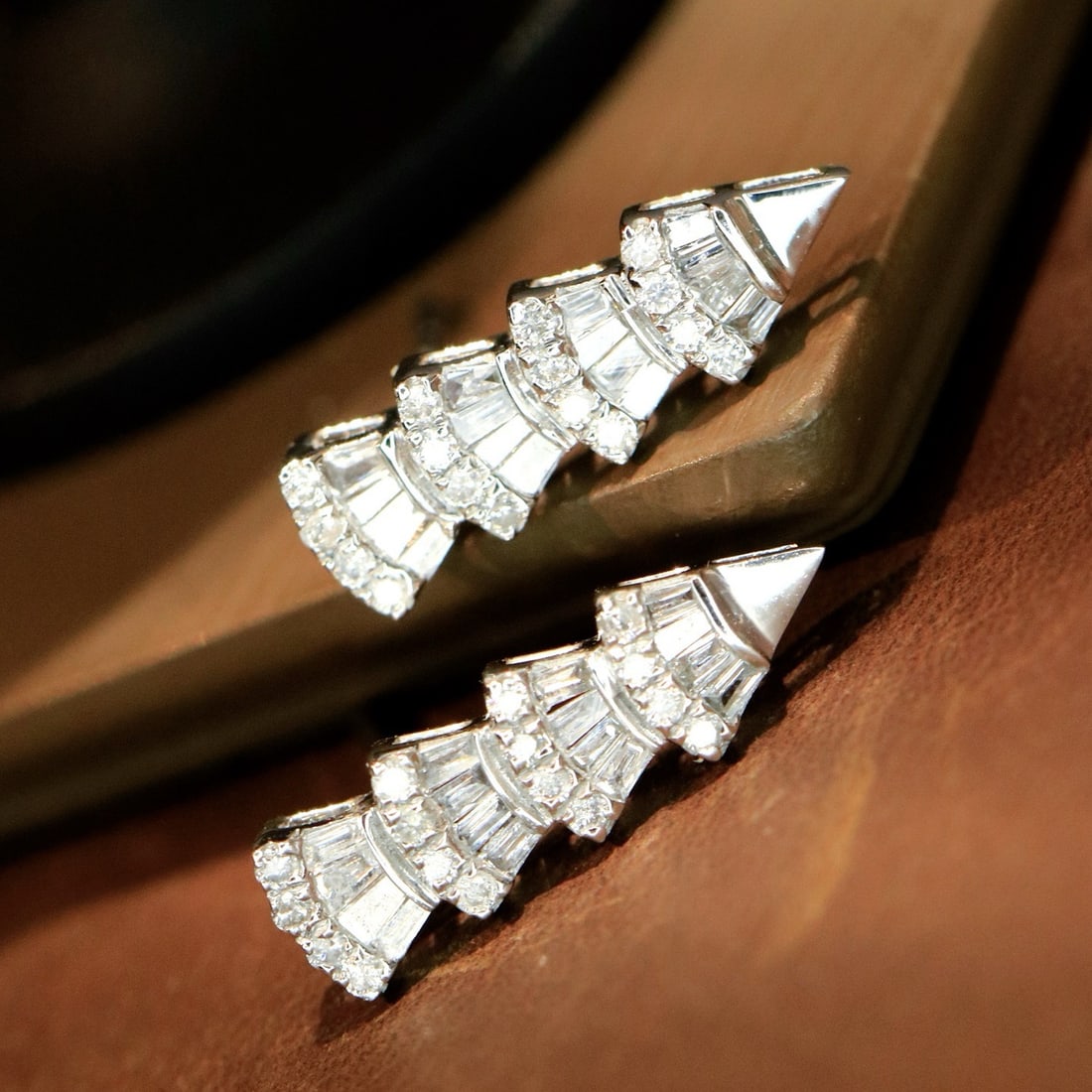 14k Gold 0.36 Ct Natural H Diamond Earrings - 4