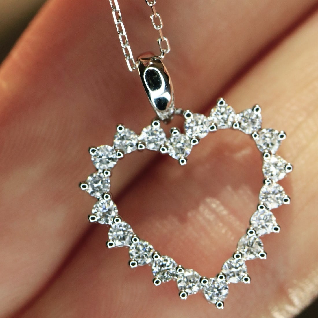 14k Gold 0.6 Ct Natural H Diamond Necklace - 3