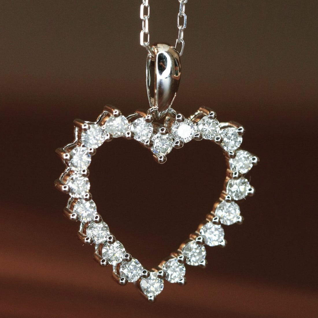 14k Gold 0.6 Ct Natural H Diamond Necklace - 4