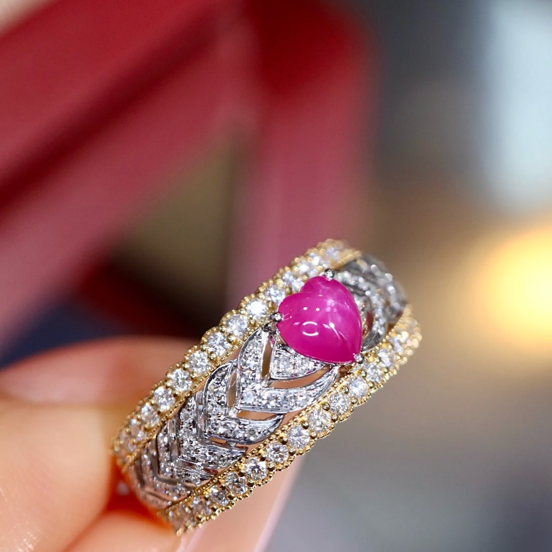 14k Gold 1.09 Ctw Natural Ruby & Diamond Ring - 4