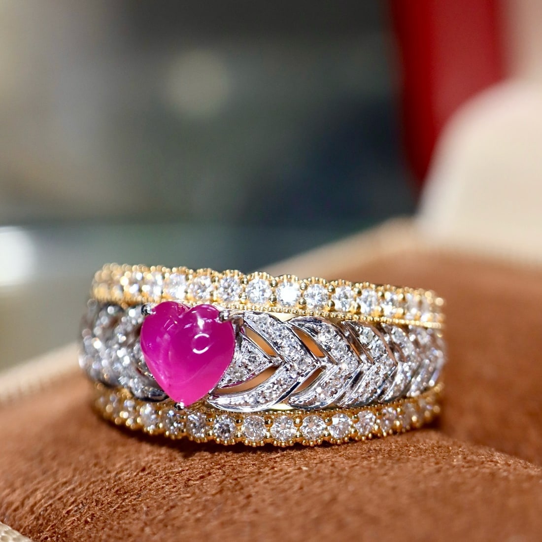 14k Gold 1.09 Ctw Natural Ruby & Diamond Ring - 7
