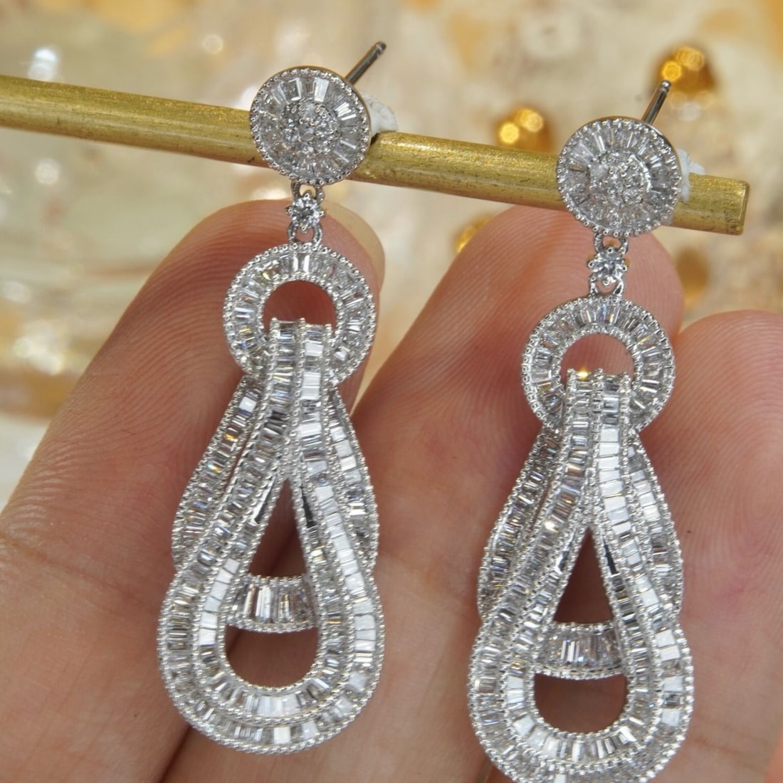 14k Gold 2.12 Ct Natural H Diamond Earrings - 2