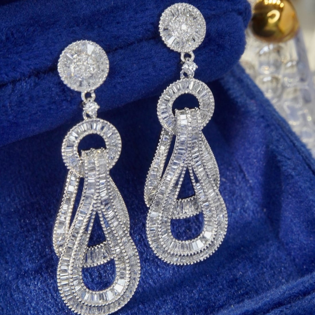 14k Gold 2.12 Ct Natural H Diamond Earrings - 8