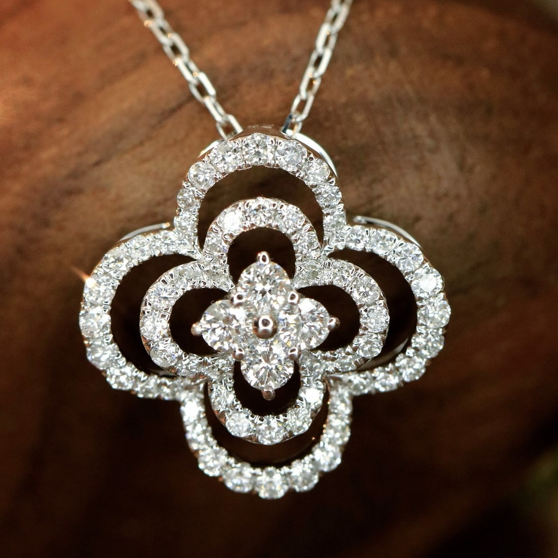 14K GOLD 0.16 CT NATURAL H DIAMOND NECKLACE - 9