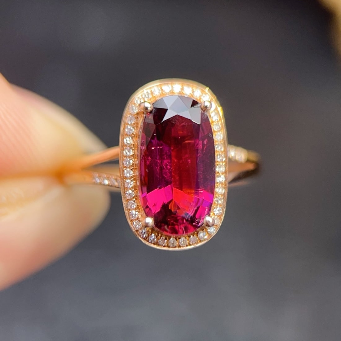 14k Gold 3.09 Ctw Natural Tourmaline & Diamond Ring - 2