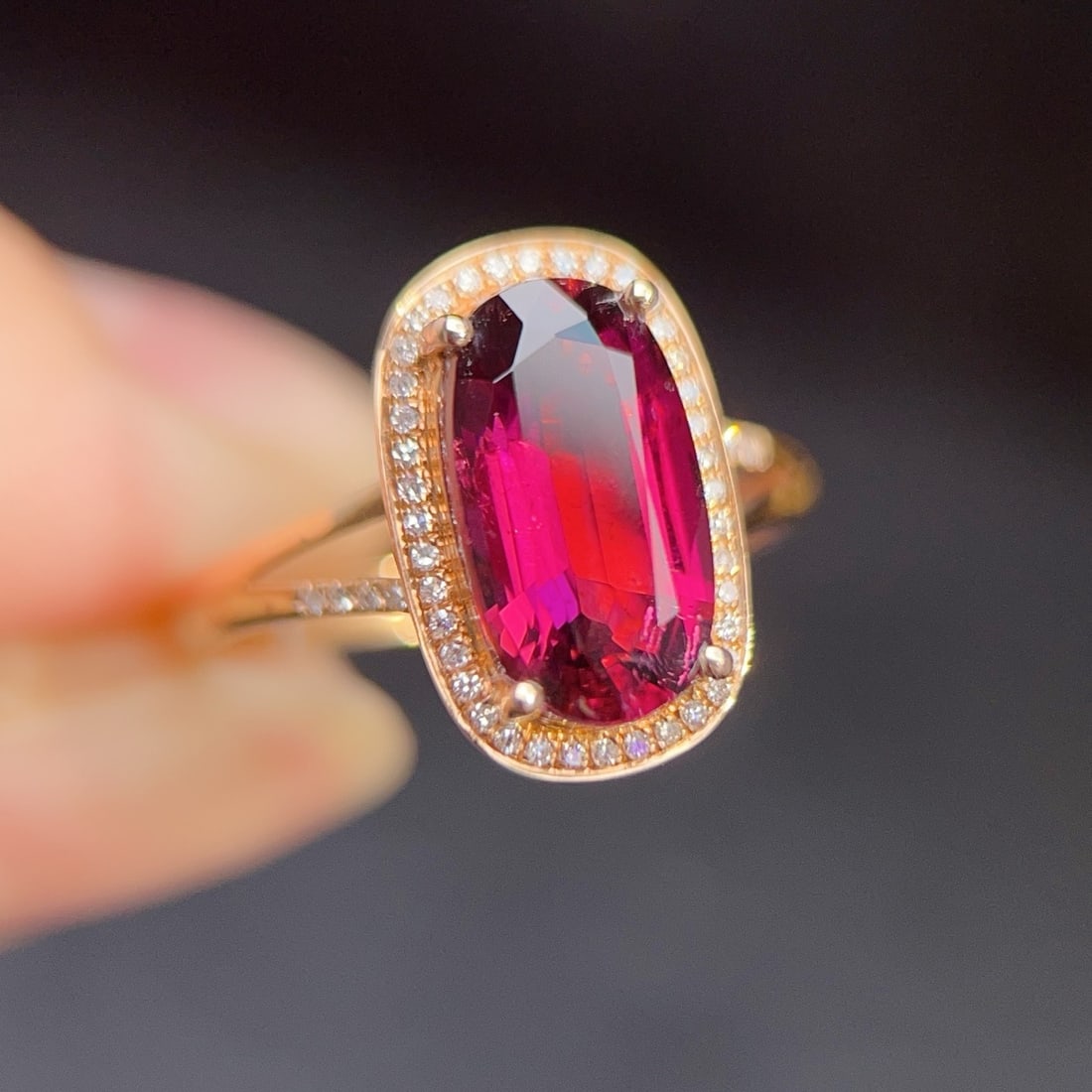 14k Gold 3.09 Ctw Natural Tourmaline & Diamond Ring - 4
