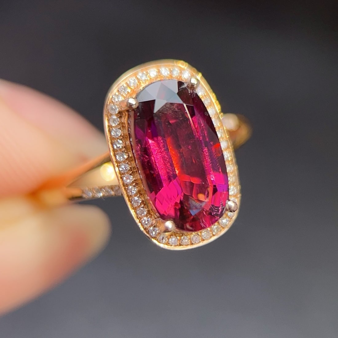 14k Gold 3.09 Ctw Natural Tourmaline & Diamond Ring - 5