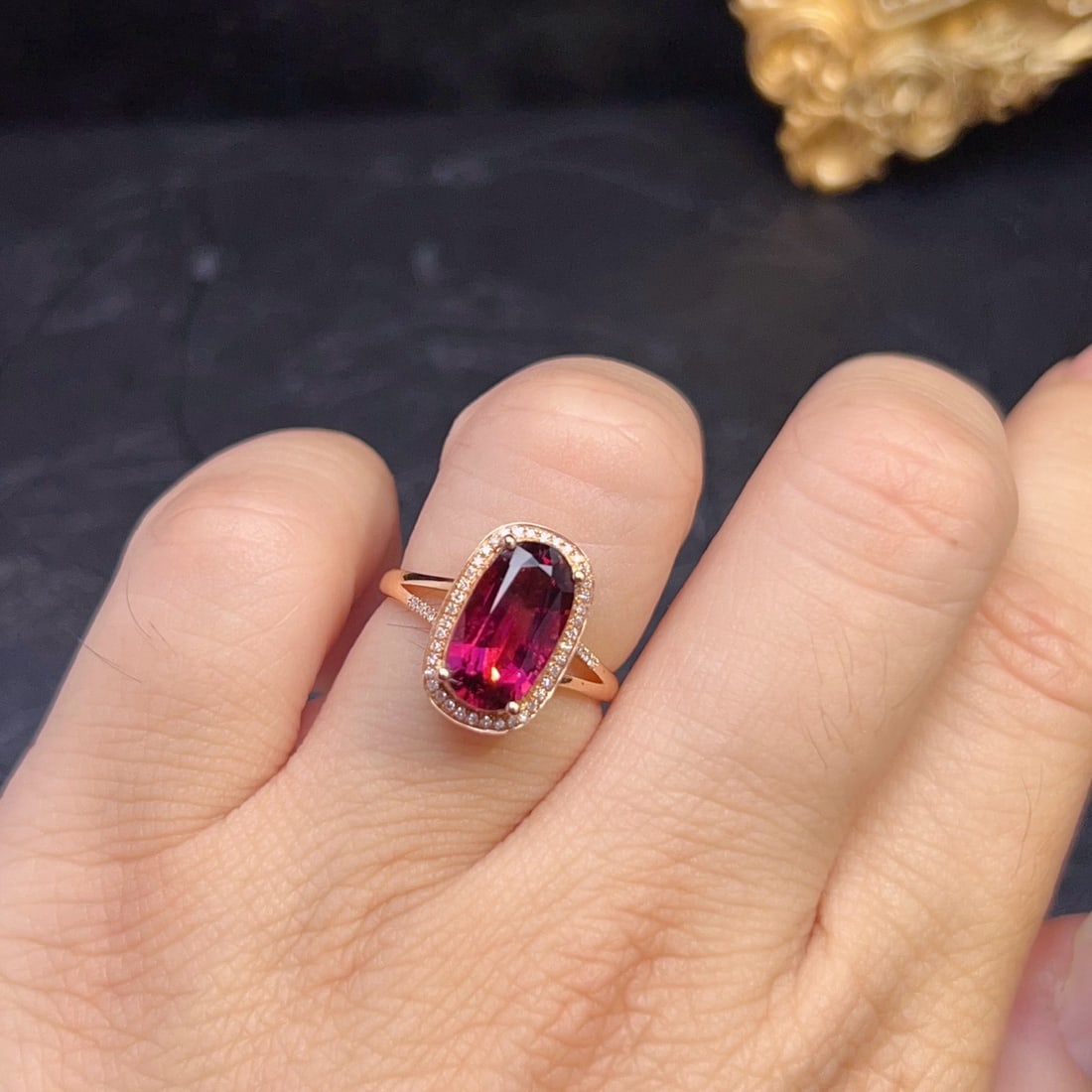 14k Gold 3.09 Ctw Natural Tourmaline & Diamond Ring - 6