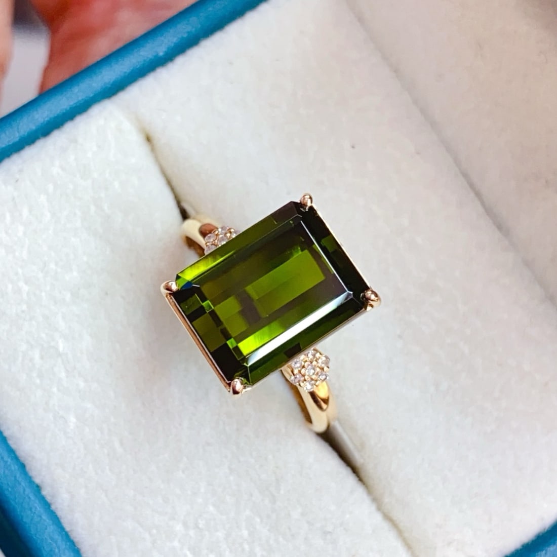 14k Gold 6.02 Ctw Natural Tourmaline & Diamond Ring - 2