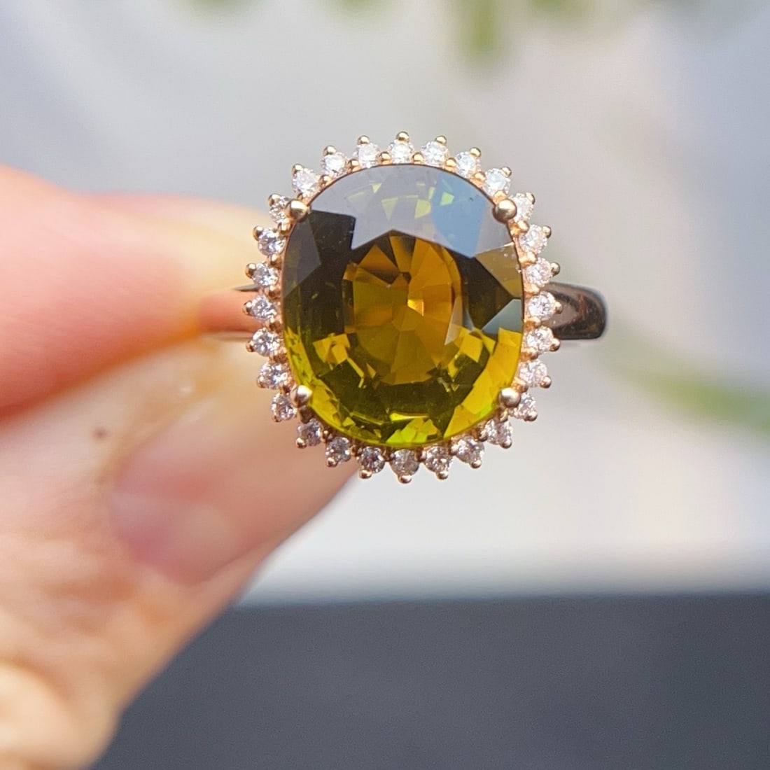14k Gold 5.78 Ctw Natural Tourmaline & Diamond Ring - 2