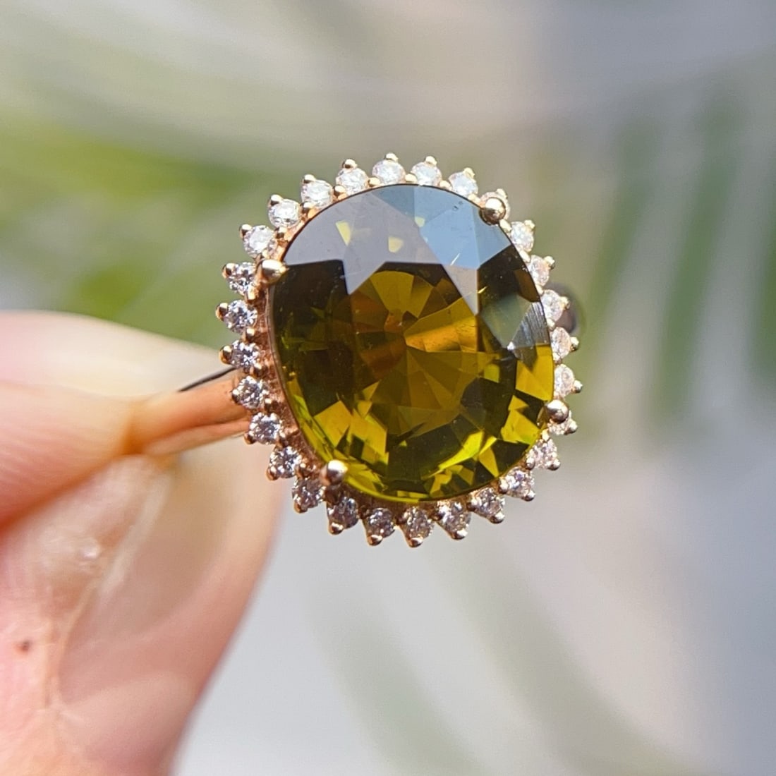 14k Gold 5.78 Ctw Natural Tourmaline & Diamond Ring - 4
