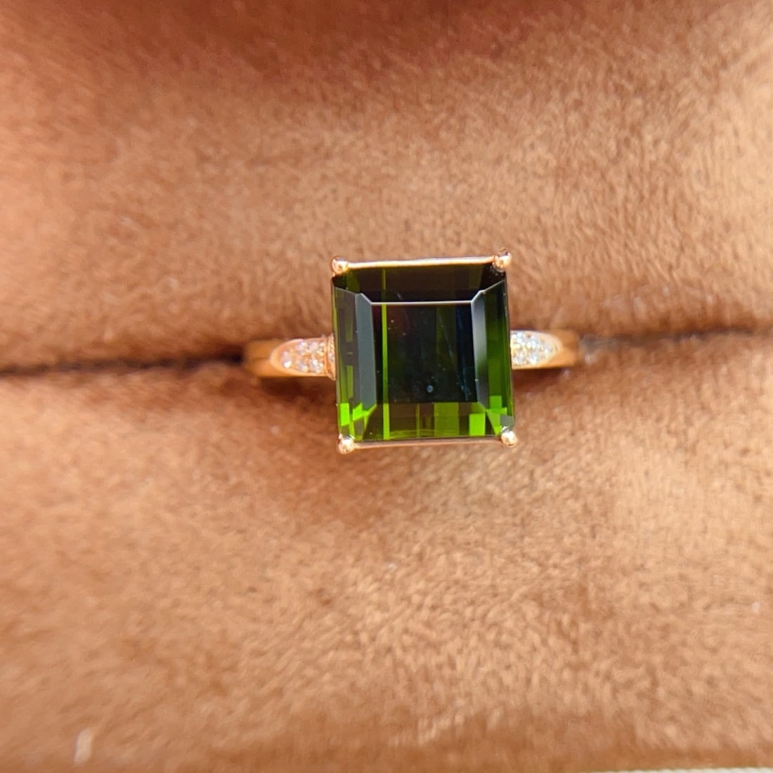 14k Gold 5.00 Ctw Natural Tourmaline & Diamond Ring - 2