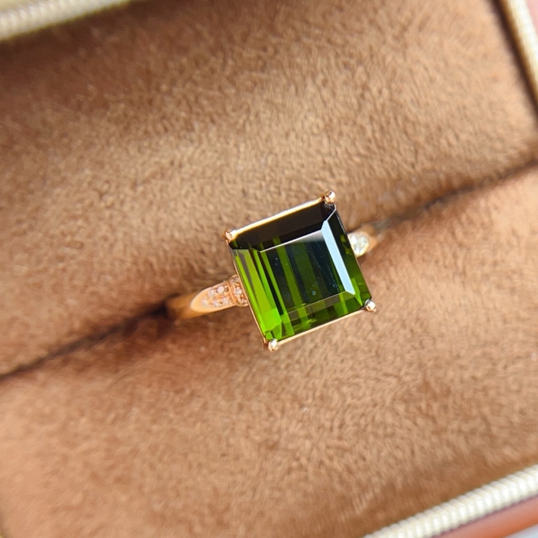 14k Gold 5.00 Ctw Natural Tourmaline & Diamond Ring - 3