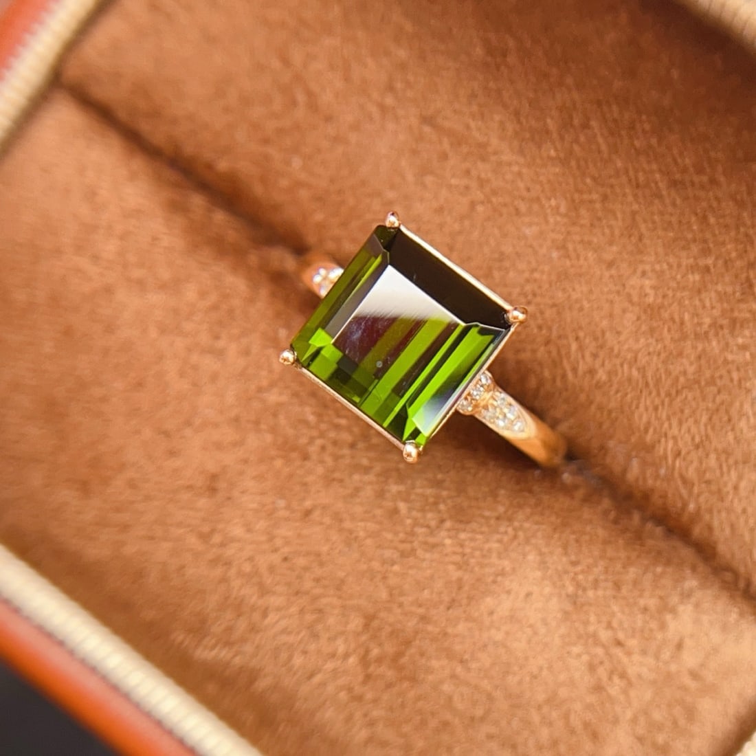 14k Gold 5.00 Ctw Natural Tourmaline & Diamond Ring - 4