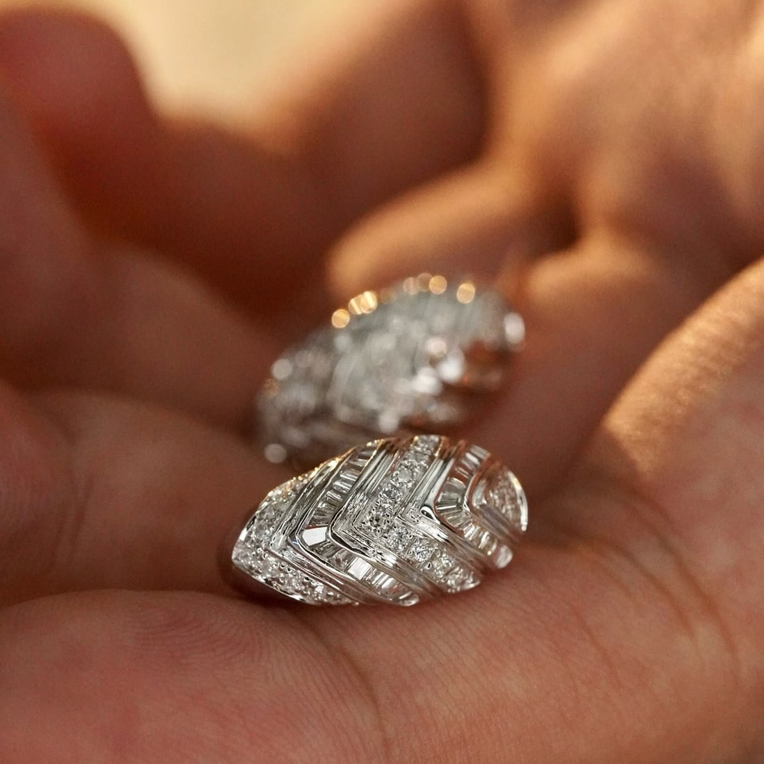 14k Gold 0.64 Ct Natural H Diamond Earrings - 2