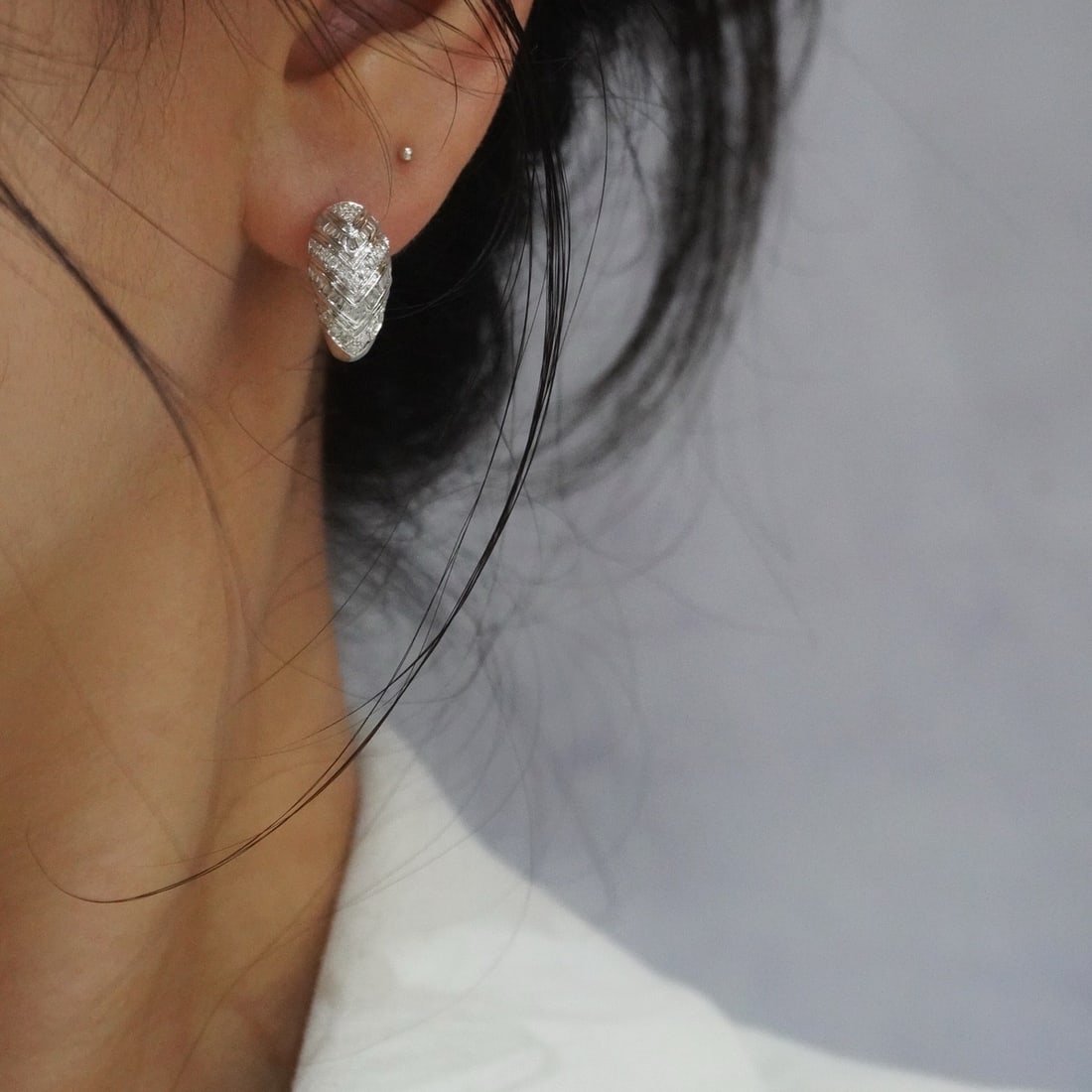 14k Gold 0.64 Ct Natural H Diamond Earrings - 9