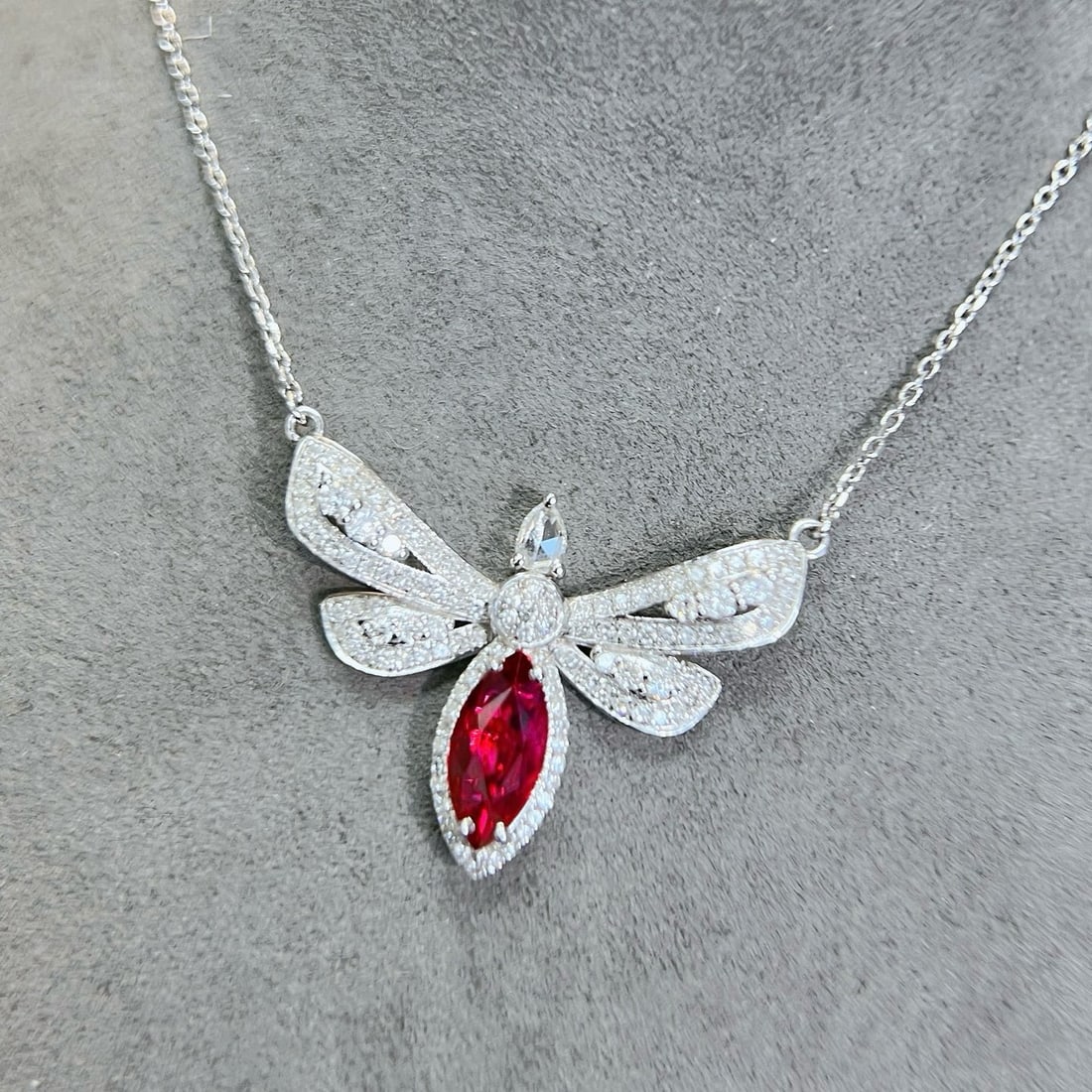 14k Gold 1.88 Ctw Natural Ruby & Diamond Necklace - 2