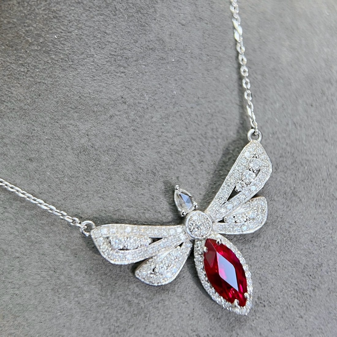 14k Gold 1.88 Ctw Natural Ruby & Diamond Necklace - 5