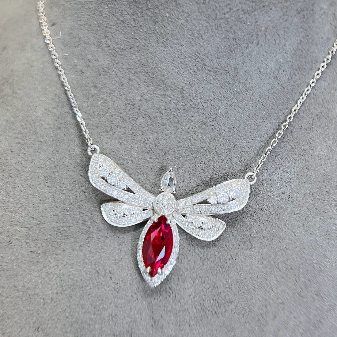 14k Gold 1.88 Ctw Natural Ruby & Diamond Necklace - 6