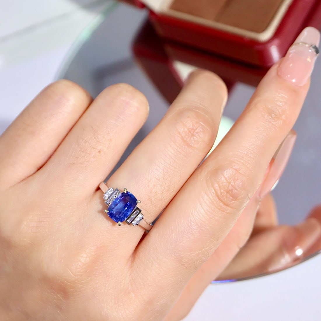 14K GOLD 2.6 CTW NATURAL SAPPHIRE & DIAMOND RING - 5