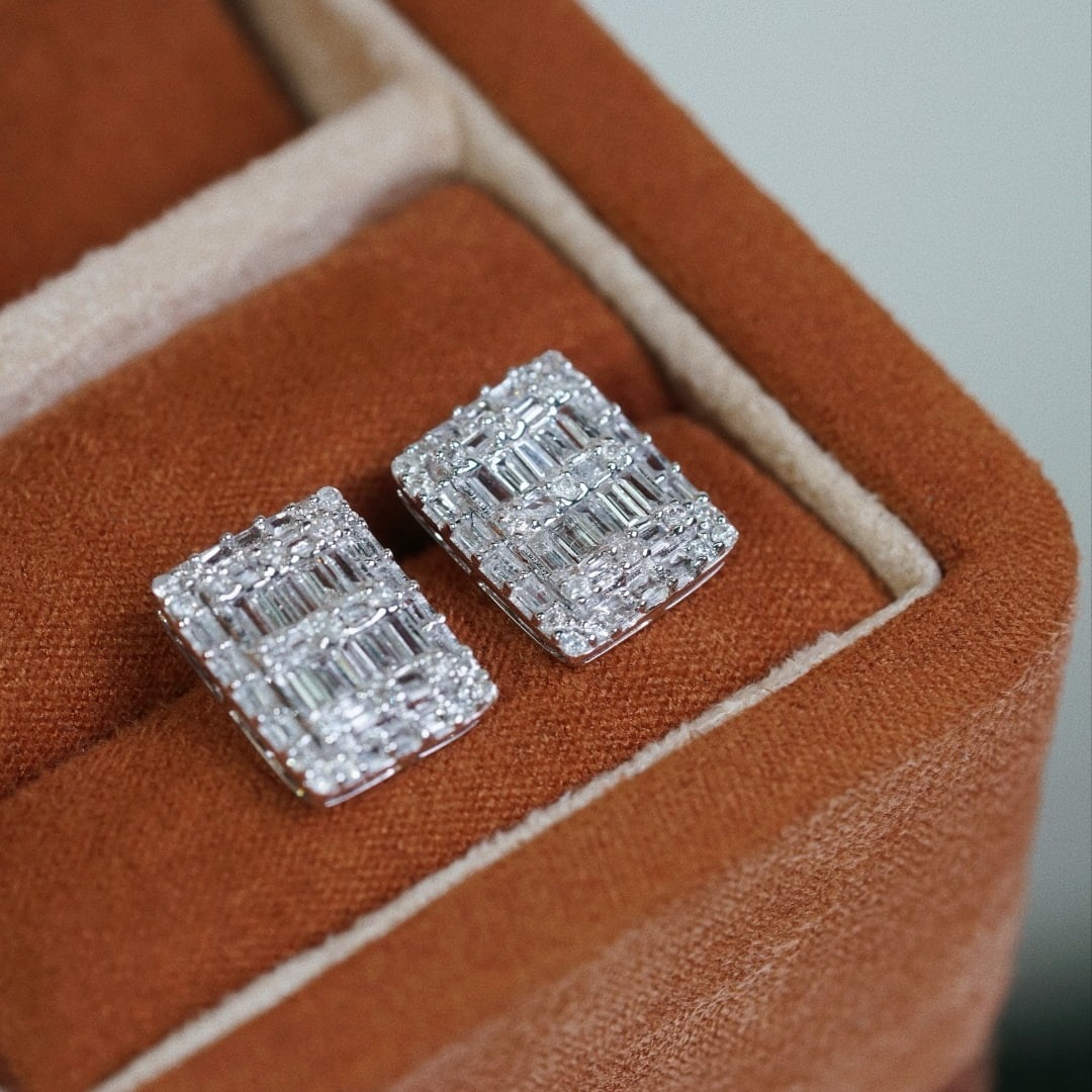 14K GOLD 0.70 CT NATURAL H DIAMOND EARRINGS - 3