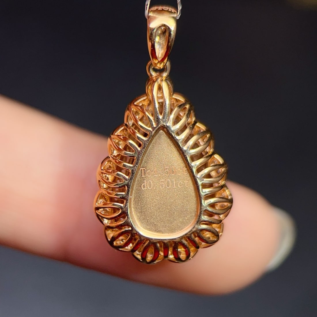 14K GOLD 4.5 CT NATURAL TOURMALINE & DIAMOND PENDANT( WITHOUT CHAIN ) - 4