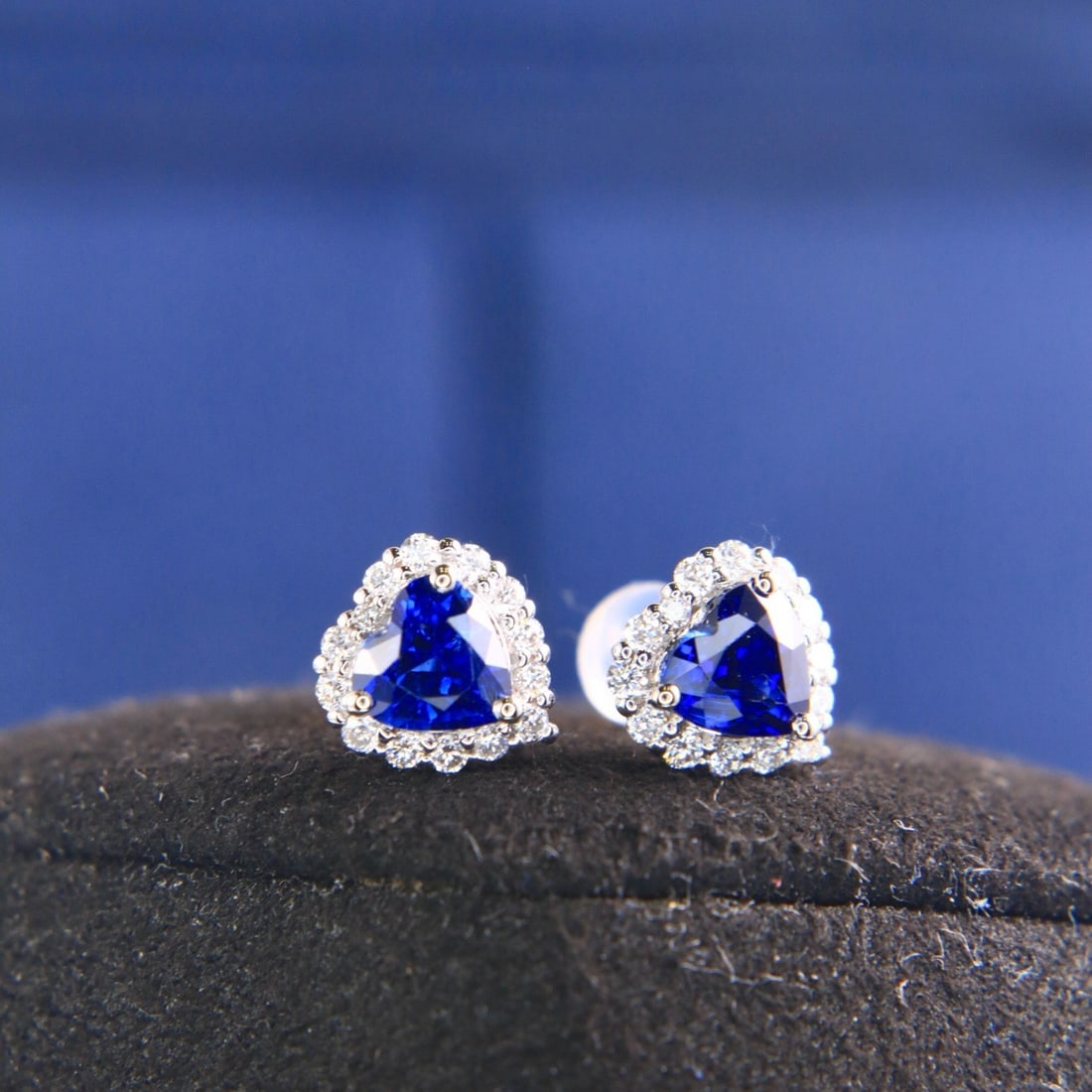 14k Gold 1.77 Ctw Natural Sapphire & Diamond Earrings - 4